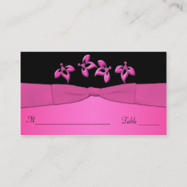 Blommigtar för svart och Rosa Placeringskort