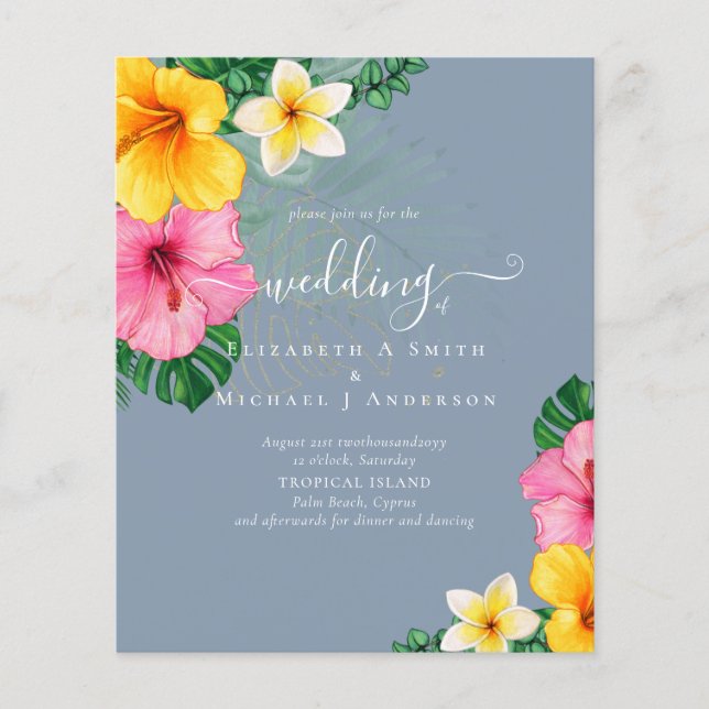 BLOMMIGTAR för tropisk paradise Beach Wedding i BU (Framsida)
