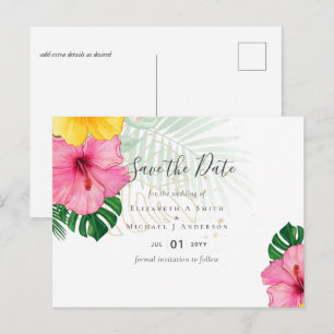 BLOMMIGTAR för tropisk paradise Beach Wedding i BU Vykort