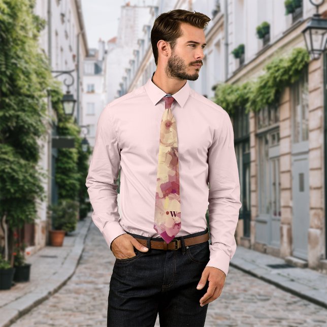 Blommigtar för vattenfärg Maron Personalize Initia Slips (Skapare uppladdad)