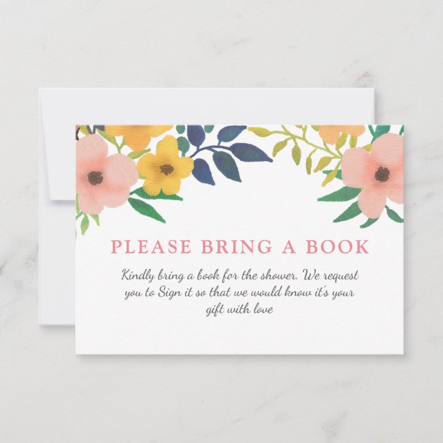 Blommigtar för vattenfärgers Rosa| Babykläder för  Inbjudningar (Framsida)