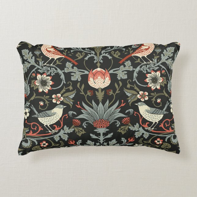 Blommigtar för Vintage av Mörk Prydnadskudde (Framsidan)