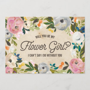 Blommigtar för vintage   Flower Girl Inbjudningar