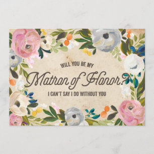 Blommigtar för vintage   Matron of Honor Inbjudningar