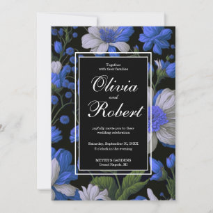 blommigtar för vit elegant i elegant silver inbjudningar
