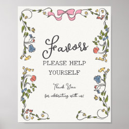 Blommigtar för Whimsical Garden Party Fransk  Favo Poster