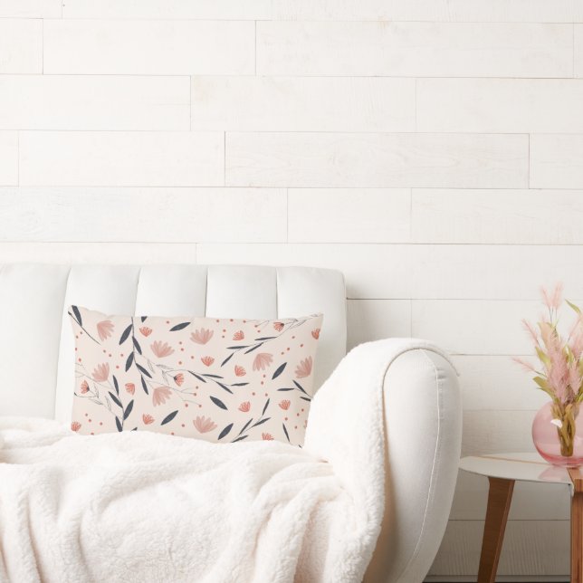 Blommigtar från Rustic Farmhouse Coral Lumbarkudde (Soffa)