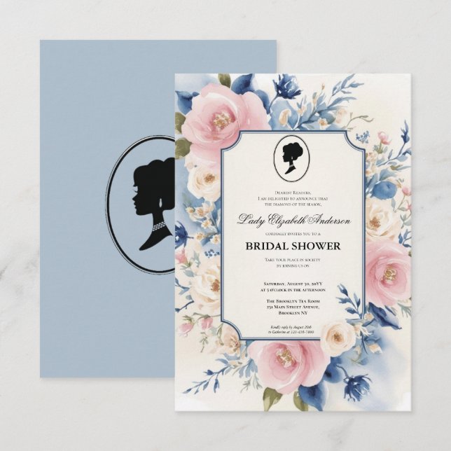 blommigtar i nödsituationer Bridgerton Möhippa Inbjudningar (Fram/baksida)