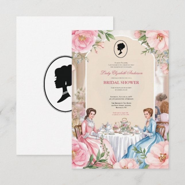 blommigtar i nödsituationer Bridgerton Möhippa Inbjudningar (Fram/baksida)