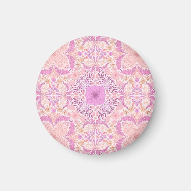 Blommigtar i trädgård i rosa magnet (Framsidan)