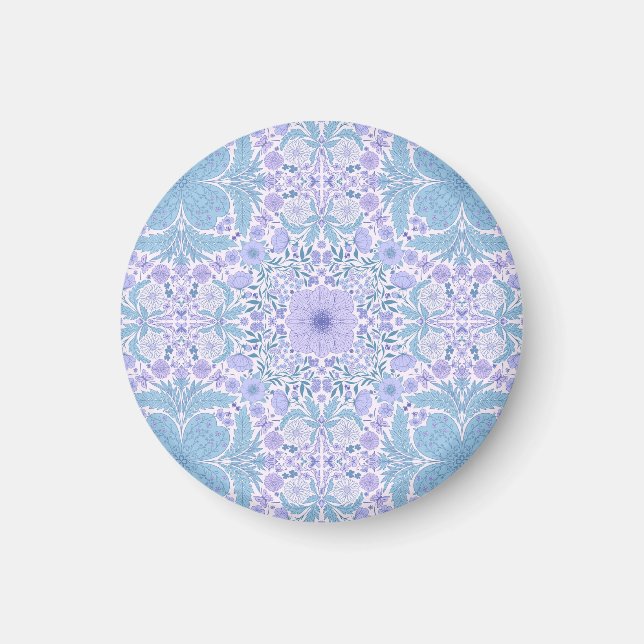 Blommigtar i trädgården i blått och violett magnet (Framsidan)