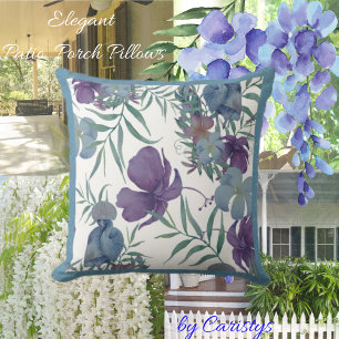 Blommigtar Mauve, Slate Blue med Greenery Kudde