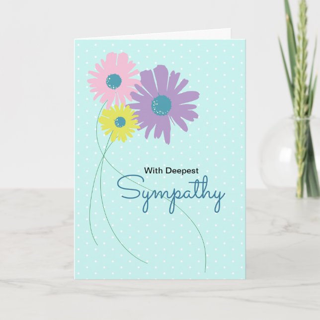Blommigtar med ledstreck Sympathy Card Kort (Framsida)