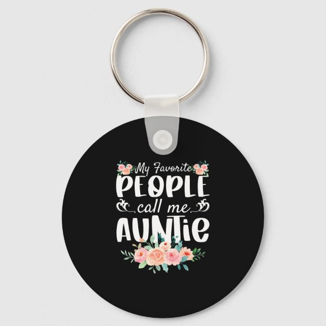 Blommigtar Mina favoriter kallar mig Auntie Nyckelring (Framsida)