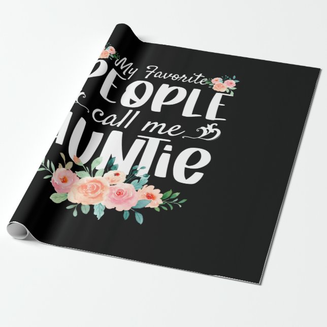 Blommigtar Mina favoriter kallar mig Auntie Presentpapper (Utrullad)