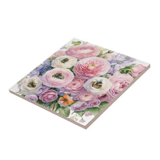 BLOMMIGTAR OCH BIN KAKELPLATTA