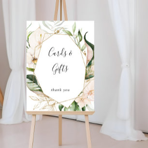 Blommigtar och gåvor för tropisk avverkning i guld poster