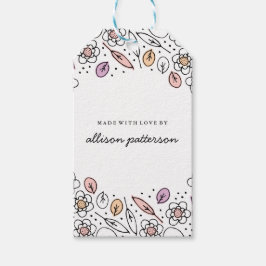 Blommigtar och Löv Gift-Märkre för matförpackninga Presentetikett