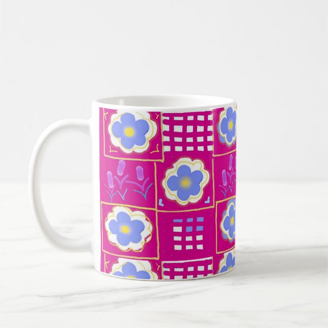 Blommigtar och natur kaffemugg (Vänster)