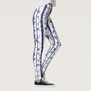 Blommigtar och Rand Leggings