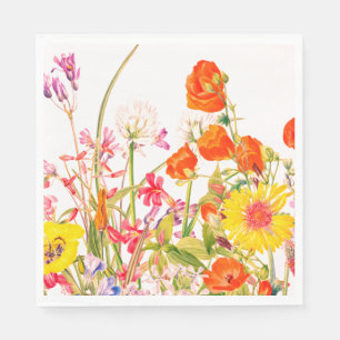 Blommigtar Orange, Gult, blått, Mauve Pappersservett