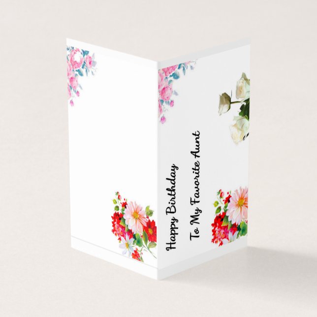 Blommigtar på födelsedagen till Favorite Moster Kort (Utsida)