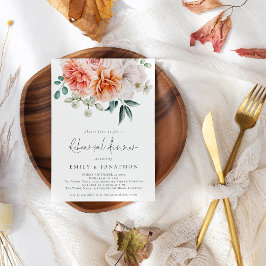 Blommigtar Peonies Peach Coral Rehearsal Middag Inbjudningar