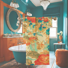 Blommigtar, persikor, kalk med Ornates Towel