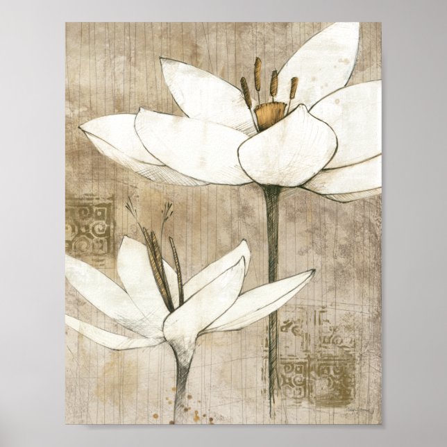 Blommigtar ritade av pennan poster (Framsidan)