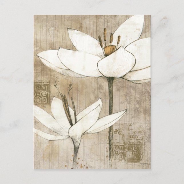 Blommigtar ritade av pennan vykort (Framsida)