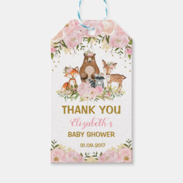  Blommigtar Skogsdjur Birthday Baby Shower Presentetikett
