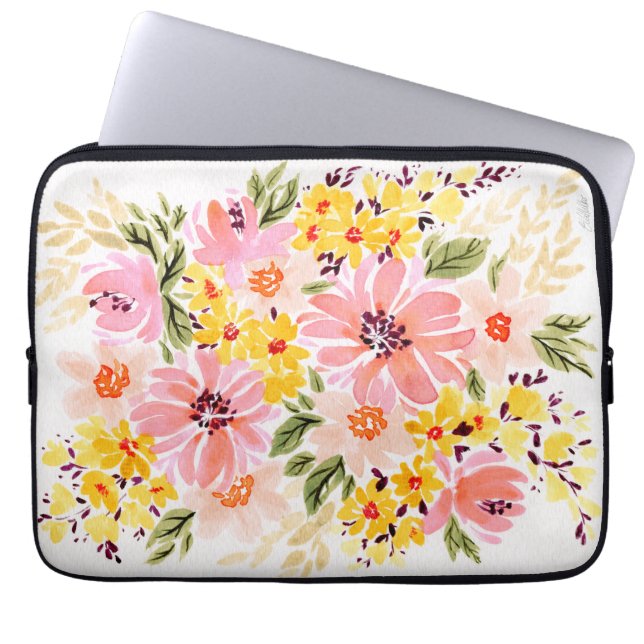 Blommigtar - Vår Bouquet Laptop sleeve Fodral (Framsidan)