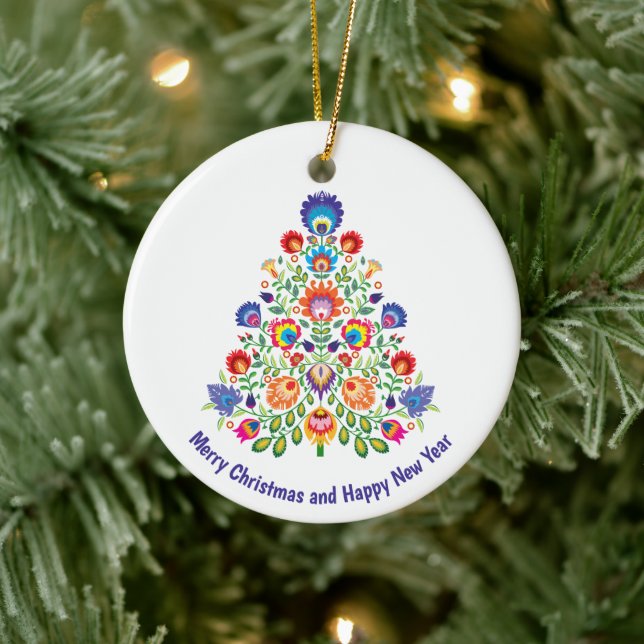 Blommigtar: Yuletide Tapestry of Folklore Julgransprydnad Keramik (Träd)