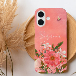 Blommigtarna Boho Watercolor Rosa Coral  skript Na