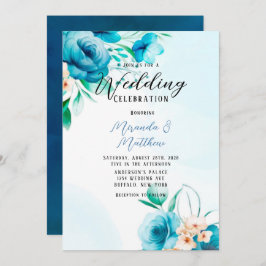 Blommigtarna Bröllop i skalet och persikofärgen Inbjudningar