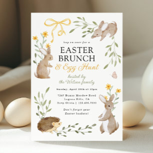 Blommigtarna påsk Brunch & Egg Hunt Bunny Vår Inbjudningar