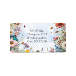 Blommigtarna vår och sommarblooming adressetikett