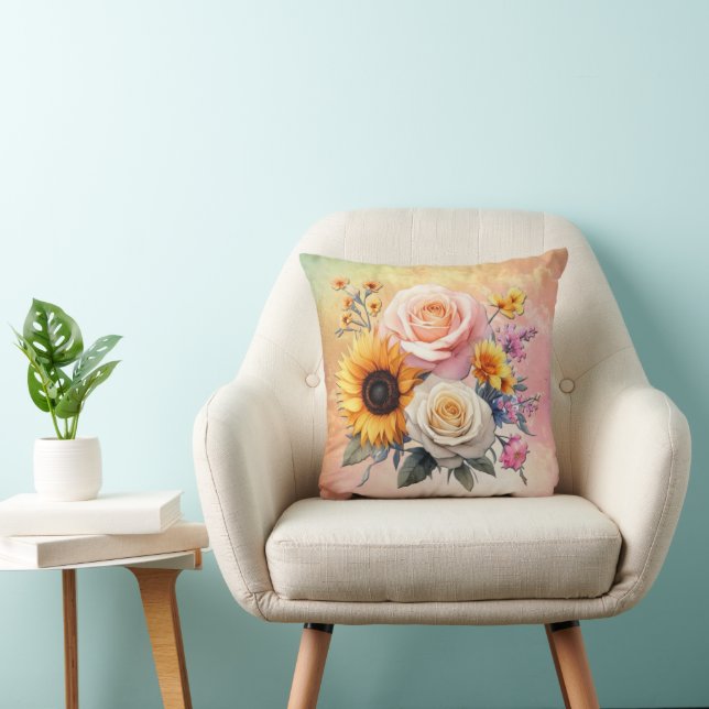 Blommigtarna vår och sommarblooming kudde (Stol)