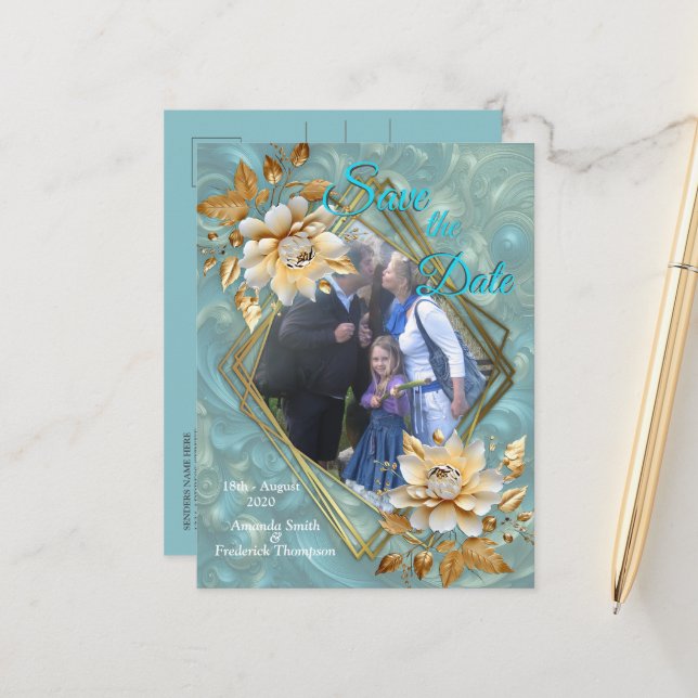 Blommigtarna vår och sommarblooming meddelande vykort (Fram/Back In Situ)