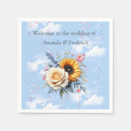 Blommigtarna vår och sommarblooming pappersservett