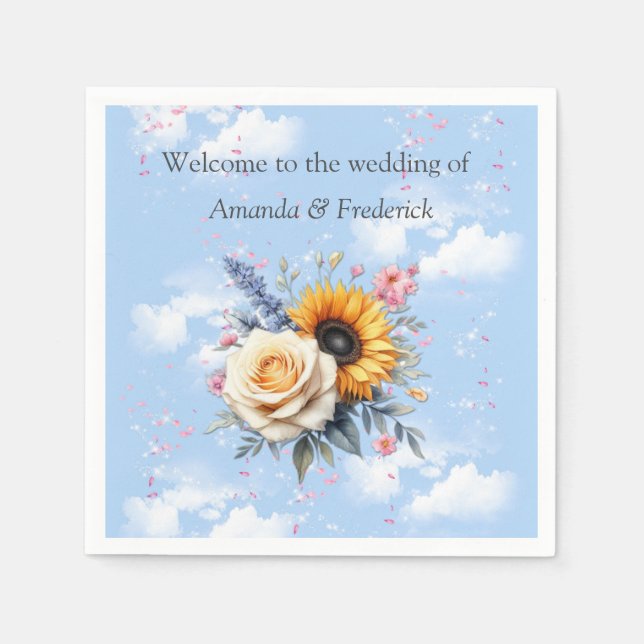 Blommigtarna vår och sommarblooming pappersservett (Framsidan)