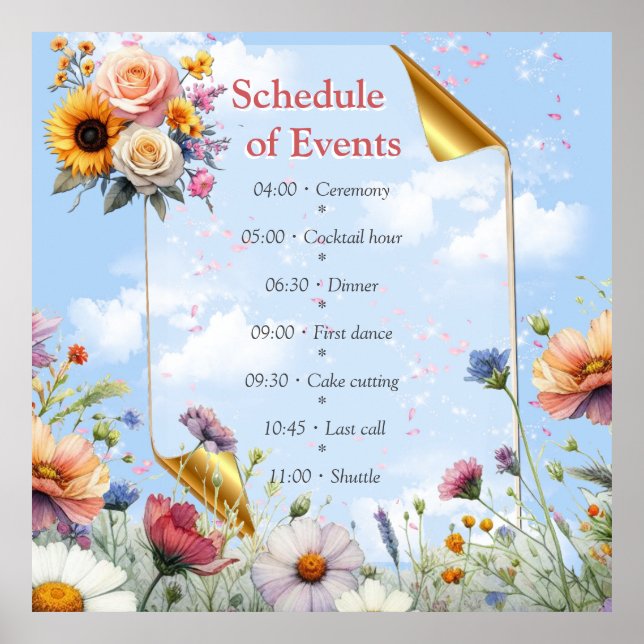 Blommigtarna vår och sommarblooming poster (Framsidan)
