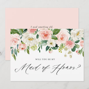 Blommigtarna Watercolor Rosa Peach är min Maid of  Inbjudningar