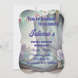 Blommigtarna Westerna båtar med  Charm Inbjudningar