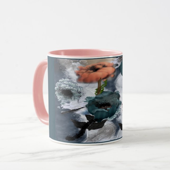 Blommigten abstrakt Art Mugg (Framsida vänster)