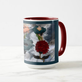 Blommigten abstrakt Art Mugg