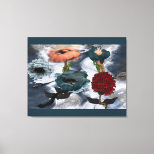 Blommigten abstrakt Art vattenfärg Canvastryck
