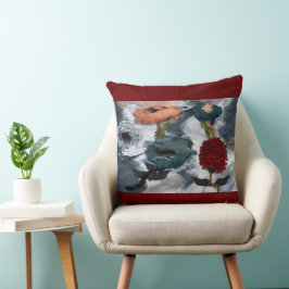 Blommigten abstrakt Art vattenfärg Kudde