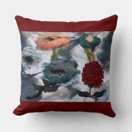 Blommigten abstrakt Art vattenfärg Kudde