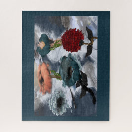 Blommigten abstrakt Art vattenfärg Pussel